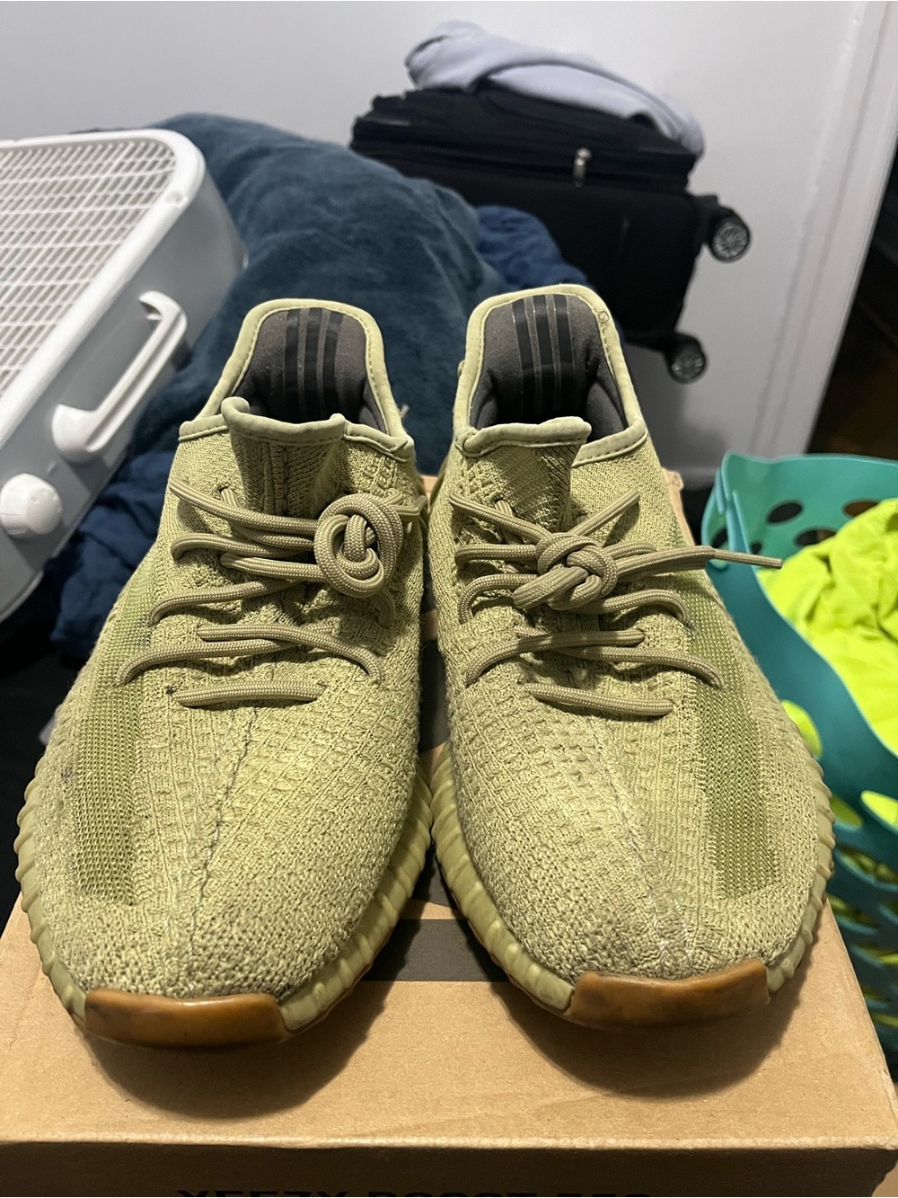 Women’s Olive Green Knit Lace-Up Sneakers